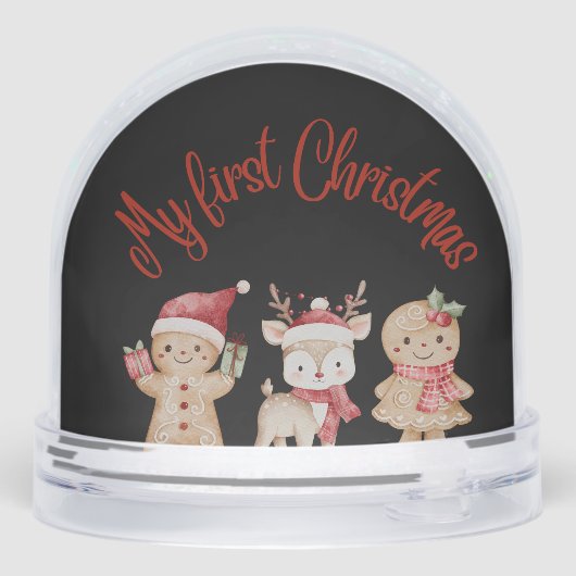 Custom Name Baby’s First Christmas Snow Globe  Sneeuwbol (Achterkant)