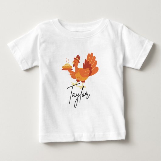 Custom Name Baby Thanksgiving Shirt (Voorkant)