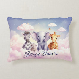 Custom Name Baby Zebra met al zijn vrienden Accent Kussen