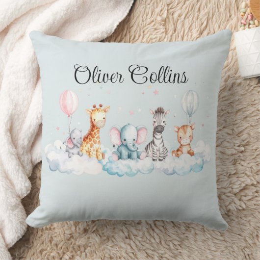 Custom Name Baby Zebra met al zijn vrienden Kussen (Deken)
