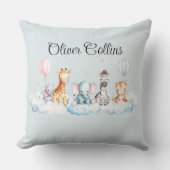 Custom Name Baby Zebra met al zijn vrienden Kussen (Voorkant)
