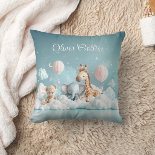 Custom Name Baby Zebra met al zijn vrienden Kussen (Deken)