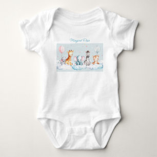 Custom Name Baby Zebra met al zijn vrienden Romper