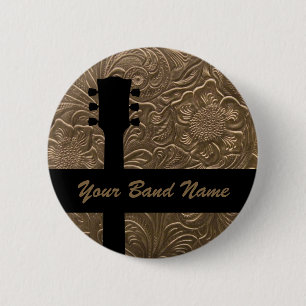 Custom Name Band Merch Rock Gitaar Muziek Speld Ronde Button 5,7 Cm