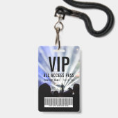 Custom Name Barcode VIP All Access Pass Concert Badge (Front with Lanyard)