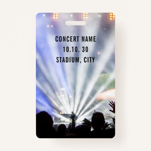 Custom Name Barcode VIP All Access Pass Concert Badge (Achterkant)