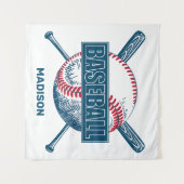 Custom Name Baseball Wandkleed (Voorkant (horizontaal))
