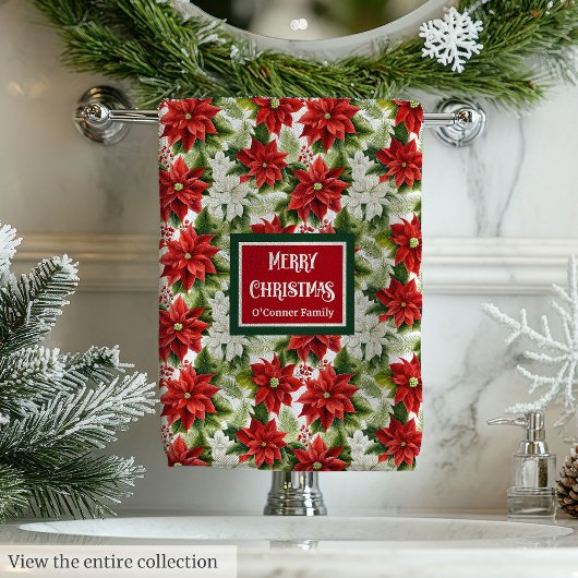 Custom Name Bath Towels Traditional Holiday Gift Bad Handdoek