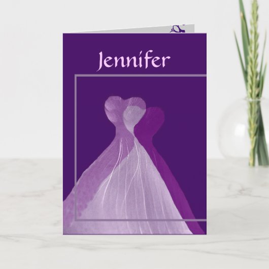 CUSTOM NAME Be My Bridesmaid with Purple Gowns (Voorkant)