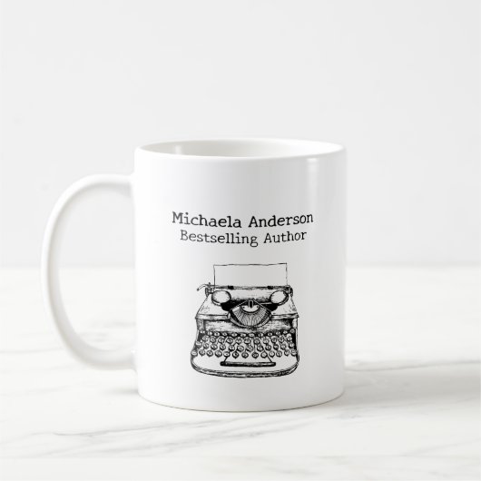 Custom Name Bestselling Author Writer Gift Koffiemok (Links)