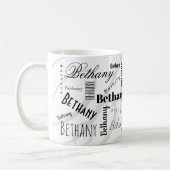 Custom Name Bethany Black White Coffee Mug Koffiemok (Links)