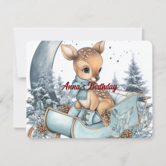 Custom Name Birthday Invitation | Cute Design Kaart (Voorkant)