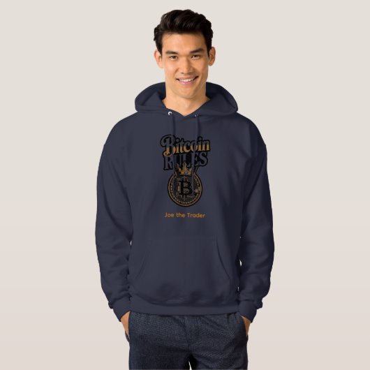 Custom Name Bitcoin Rules Hoodie (Voorkant volledig)
