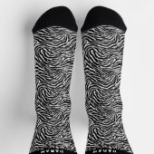 Custom Name Black and White Zebra Stripe Socks Sokken (Top)