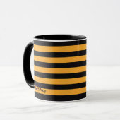 Custom Name Black & Pumpkin Stripe Mug Gift Mok (Voorkant links)