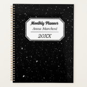 Custom Name Black & White Checkered Planner (Voorkant)