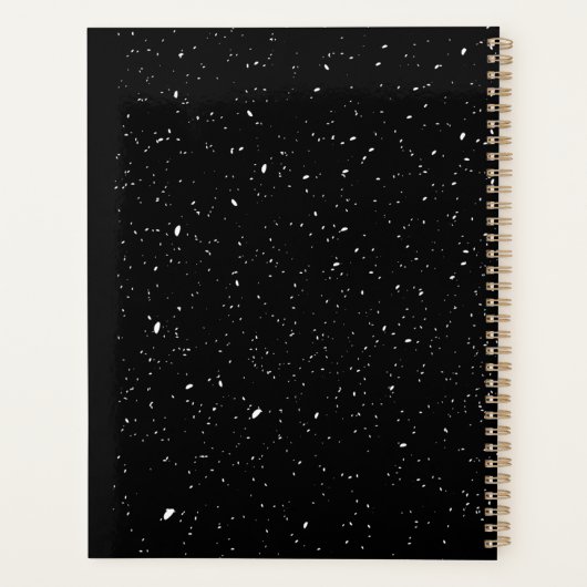 Custom Name Black & White Checkered Planner (Achterkant)