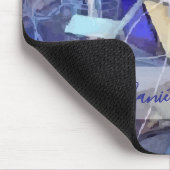 Custom Name Blue Abstract Maximalist Stripes  Muismat (Hoek)