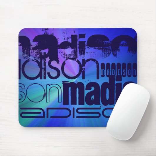 Custom Name, Blue & Abstract Purple, Green, Blue Muismat (Met muis)