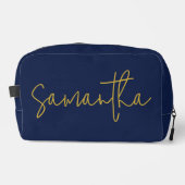 Custom Name Blue Cosmetic Bag for Bridesmaid & Mom Toilettasje (Voorkant)