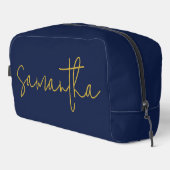 Custom Name Blue Cosmetic Bag for Bridesmaid & Mom Toilettasje (Rechterhoek)