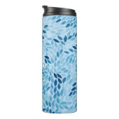 Custom Name | Blue Mosaic Petals Thermal Tumbler Thermosbeker (Geroteerd rechts)
