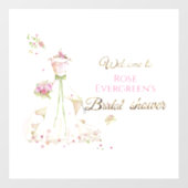 Custom Name Blushing Bride in Bloom Bride to Be Raamsticker (Vel)