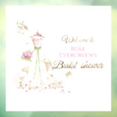 Custom Name Blushing Bride in Bloom Bride to Be Raamsticker (Vel 3)