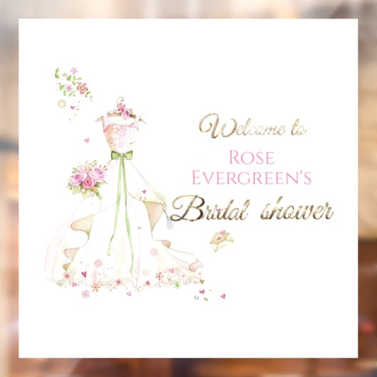 Custom Name Blushing Bride in Bloom Bride to Be Raamsticker (Vel 2)