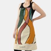 Custom Name Boho Abstract Earthy Modern Kitchen Schort (Insitu)