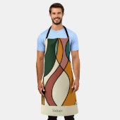 Custom Name Boho Abstract Earthy Modern Kitchen Schort (Gedragen)