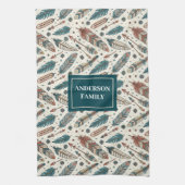 Custom Name Boho Towel Pastel Native Kitchen Set Theedoek (Verticaal)