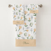 Custom Name Botanical Scandinavian Bad Handdoek (Insitu)