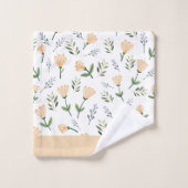 Custom Name Botanical Scandinavian Bad Handdoek (Wasdoekje)