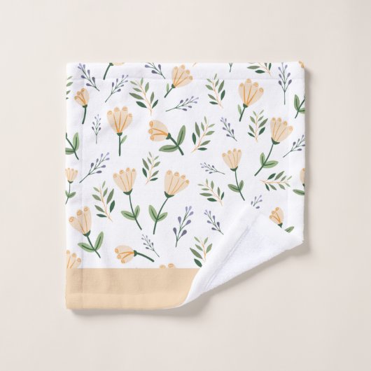 Custom Name Botanical Scandinavian Bad Handdoek (Wasdoekje)