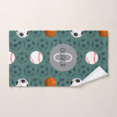 Custom Name Boys Cute Sports Soccer Pattern Kids Handdoek (Handdoek)