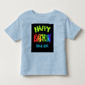 Custom Name Bright and Happy Birthday Kinder Shirts (Voorkant)