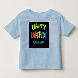 Custom Name Bright and Happy Birthday Kinder Shirts