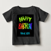 Custom Name Bright and Happy Birthday Toddler T-sh (Voorkant)