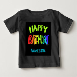Custom Name Bright and Happy Birthday Toddler T-sh