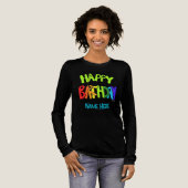 Custom Name Bright and Happy Birthday Tri-Blend Shirt (Voorkant)