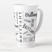 Custom Name Brittany Black White Latte Mok (Rechterhoek)