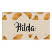 Custom name brown pattern naambadge (Voorkant)