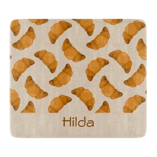 Custom name brown pattern snijplank (Voorkant)