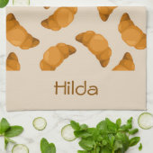 Custom name brown pattern theedoek (Gevouwen)