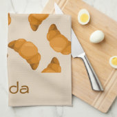 Custom name brown pattern theedoek (Quarter Fold)