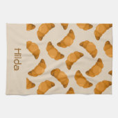 Custom name brown pattern theedoek (Horizontaal)