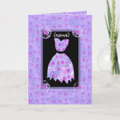 CUSTOM NAME Bruidsmeisje Uitnodiging PAARSE Jurk (Voorkant)