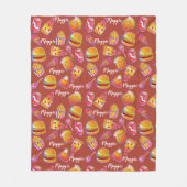 Custom Name Burger en Fries Deken in Bruin (Voorkant)