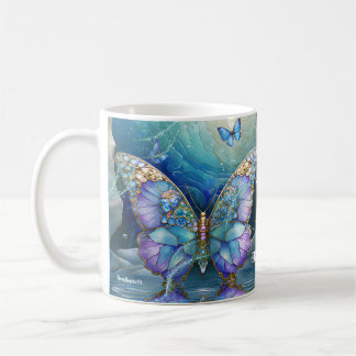 Custom Name Butterfly Blue Paarse Gift voor Haar T Koffiemok